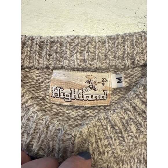 Vintage Highland Wool Blend Knit Nordic Sweater Size Med 80's - Picture 3 of 7